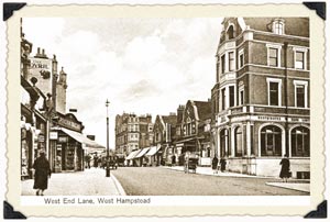 Pack of 10 Christmas Cards West End Lane, West Hampstead c1910