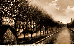 The canal and Blomfield Road at Maida Vale c1910